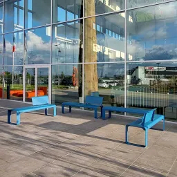 Zig&Zag Straight Bench with Backrest