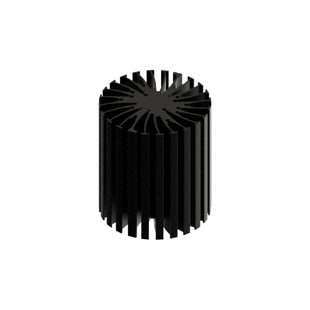 Modular LED star heat sink, ø70mm, H 80mm, Black anodized