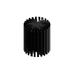 Modular LED star heat sink, ø70mm, H 80mm, Black anodized