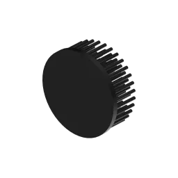 LED pin fin heat sink, ø80mm, H 30mm, Base 5mm, Black anodized