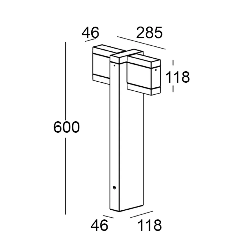 Modo Bollard 604F1/WD70BB-Small Poles - Bollard DALI Double Emission H. 600