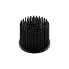 LED pin fin heat sink, ø50mm, H 40mm, Base 5mm, Black anodized