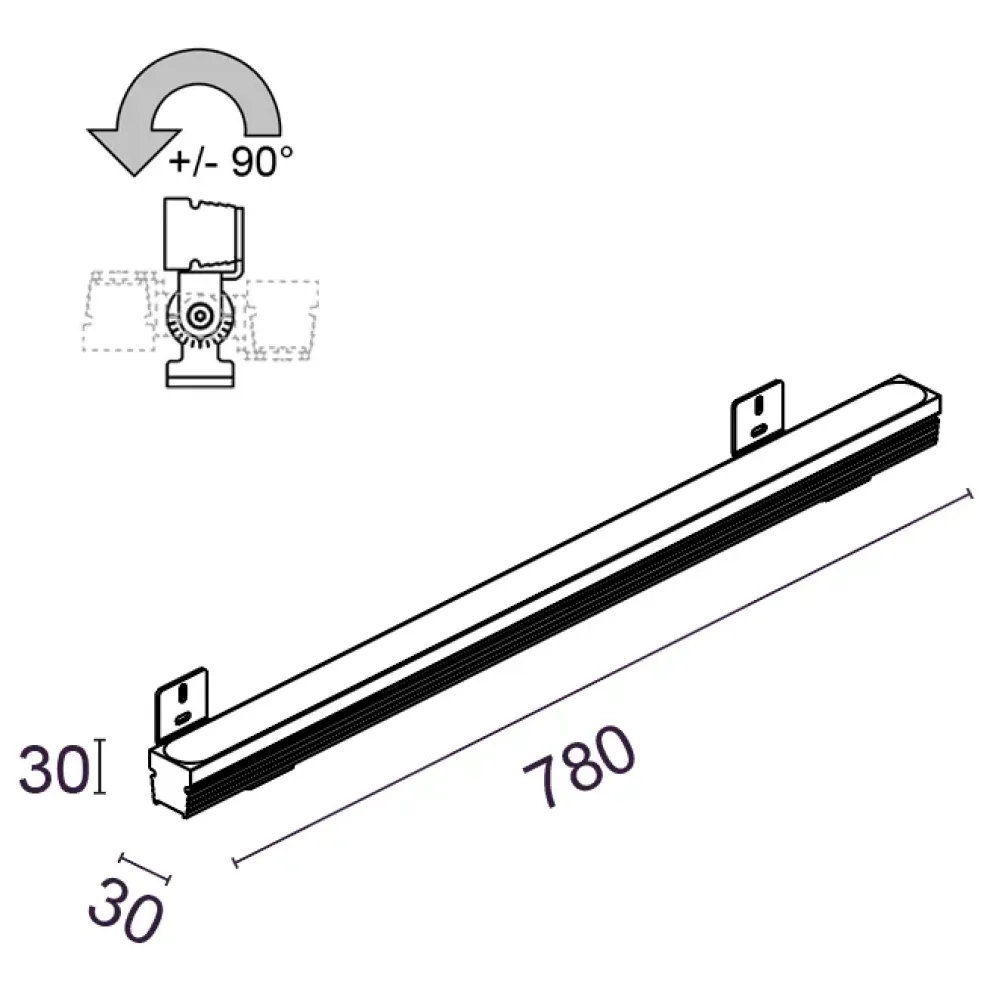 Matrix Mini Floodlight 2812P/HRRCVS-Floodlights - Floodlight Diffuse Emission L. 780 - Remote driver 24Vdc