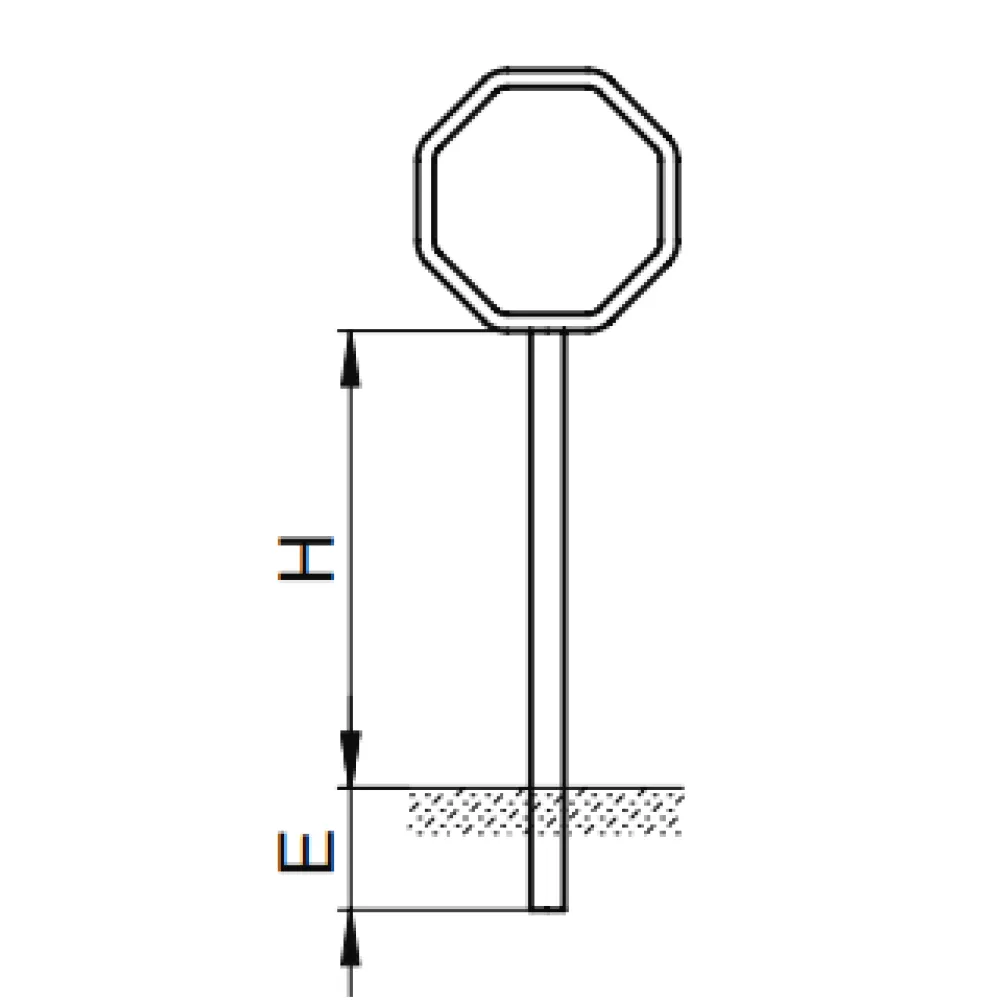 STOP sign with post (160/230 cm)