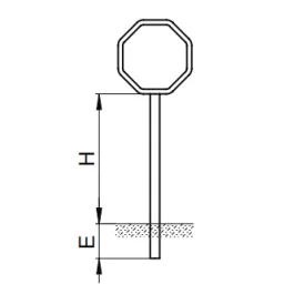 STOP sign with post (160/230 cm)