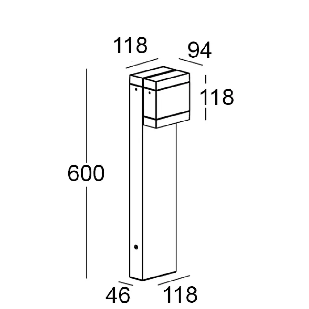 Modo Bollard 601F1/HP70A2-Small Poles - Bollard Horizontal Single Emission H. 600