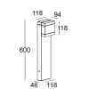 Modo Bollard 601F1/HP70A2-Small Poles - Bollard Horizontal Single Emission H. 600