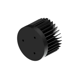 LED star heat sink, ø70mm, H 50mm, Base 10mm, Black anodized