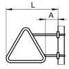 Triangular sign with side steel band mounting
