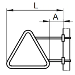 Triangular sign with side steel band mounting