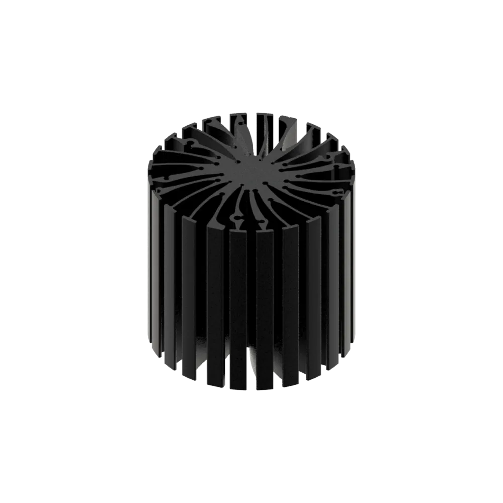 Modular LED star heat sink, ø86mm, H 80mm, Black anodized