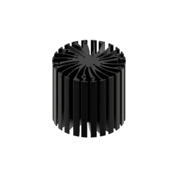 Modular LED star heat sink, ø86mm, H 80mm, Black anodized