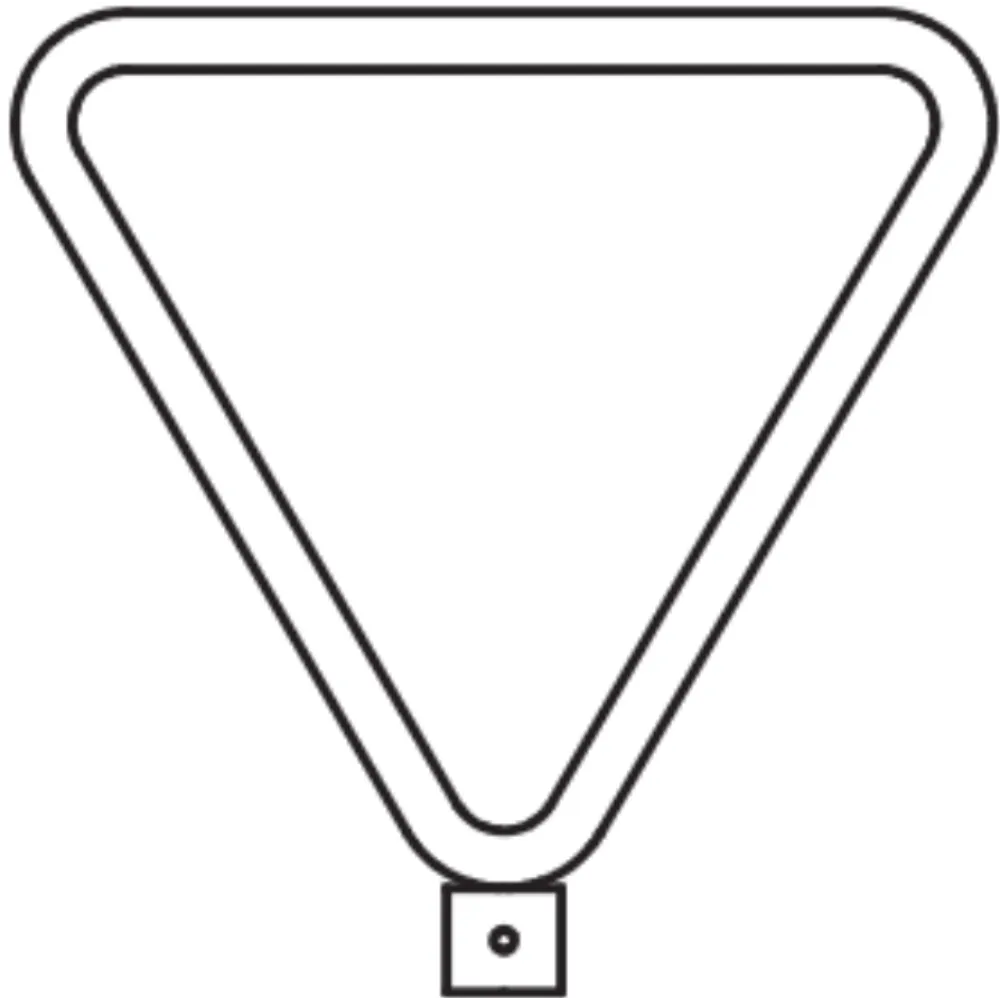 Triangular (priority sign) tubular frame for coupling piece RoWi-Connect