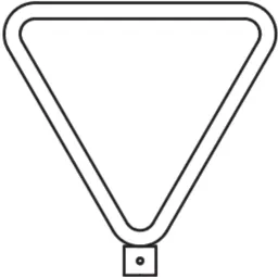 Triangular (priority sign) tubular frame for coupling piece RoWi-Connect