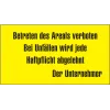 Area warning sign