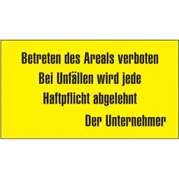 Area warning sign