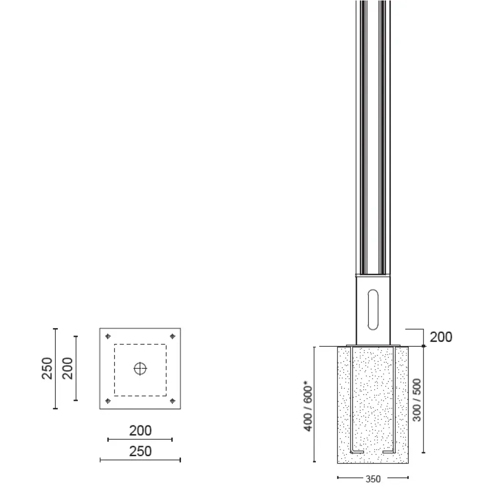 Orion TL 494F2/NR24PO-Urban Lighting - Pole Total Light 4 Ways H. 3000