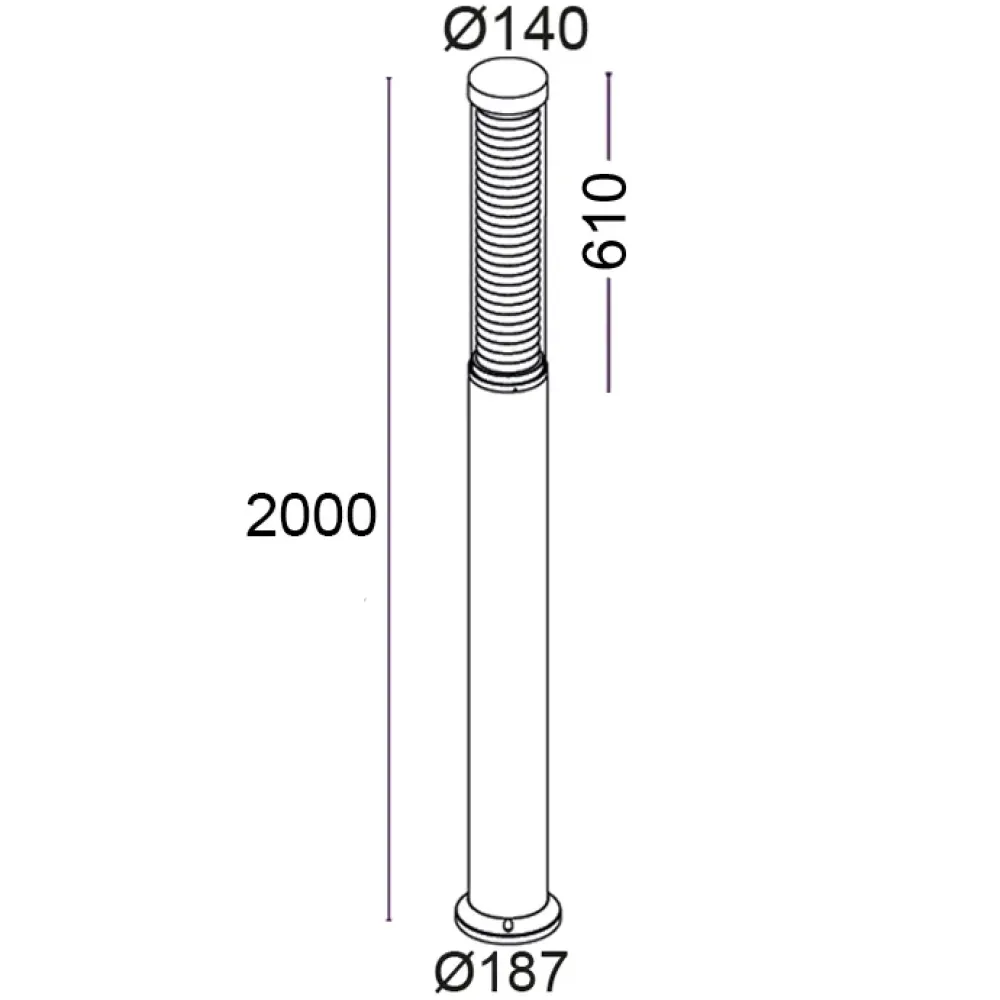 Maxima One 375F1/WR8.PT-Urban Lighting - Pole H. 2000 with louvre
