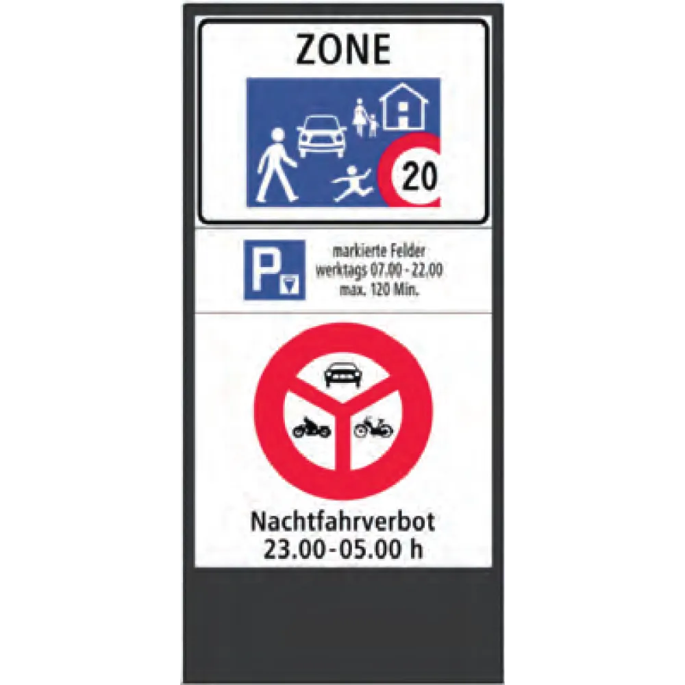 Zone signage stele type 