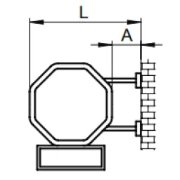 STOP and rectangular sign with wall mounting
