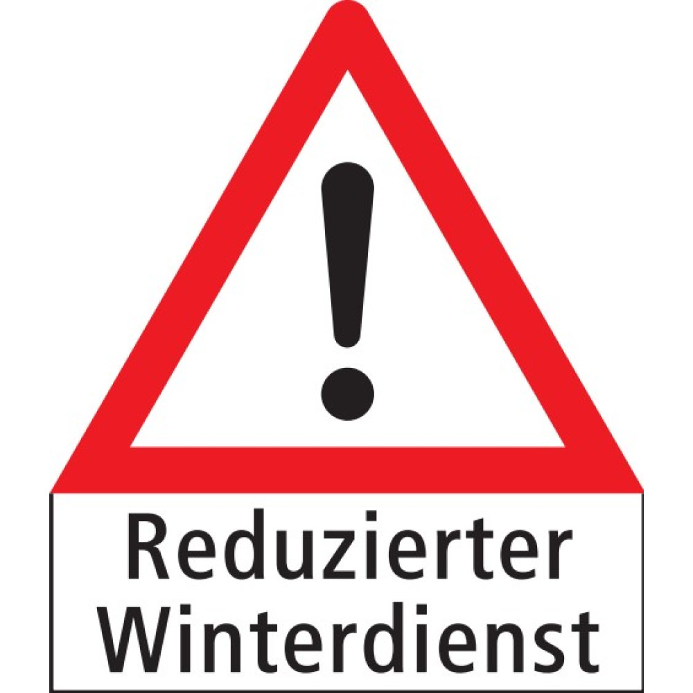 Reduced winter service sign