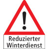 Reduced winter service sign
