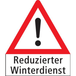 Reduced winter service sign