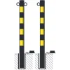 Barrier post painted black with rings