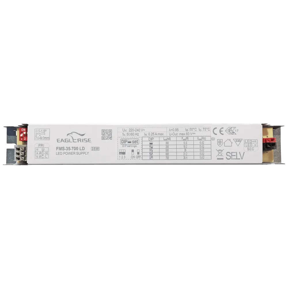 35W LED Driver Constant Current 300/350/500/600/700mA, 15-52Vdc