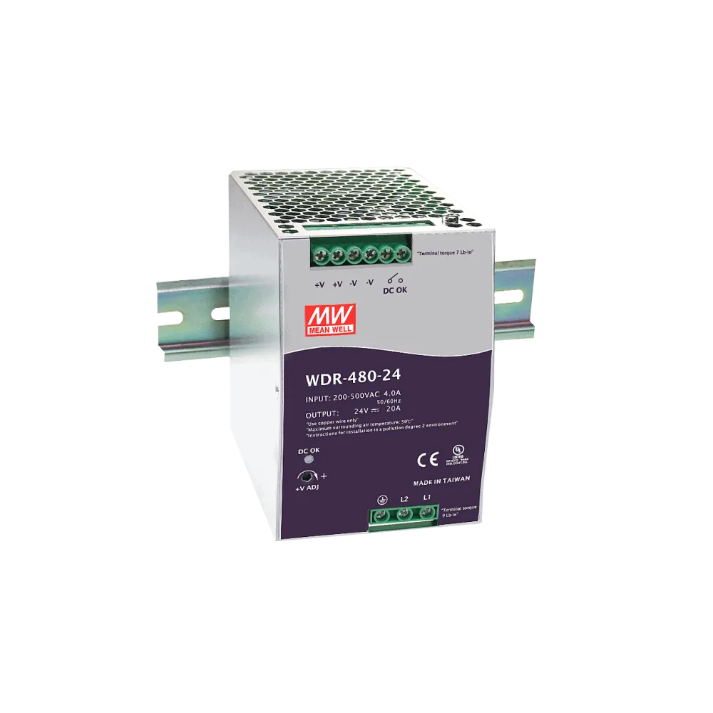 480W DIN Rail Power Supply 24V/20A