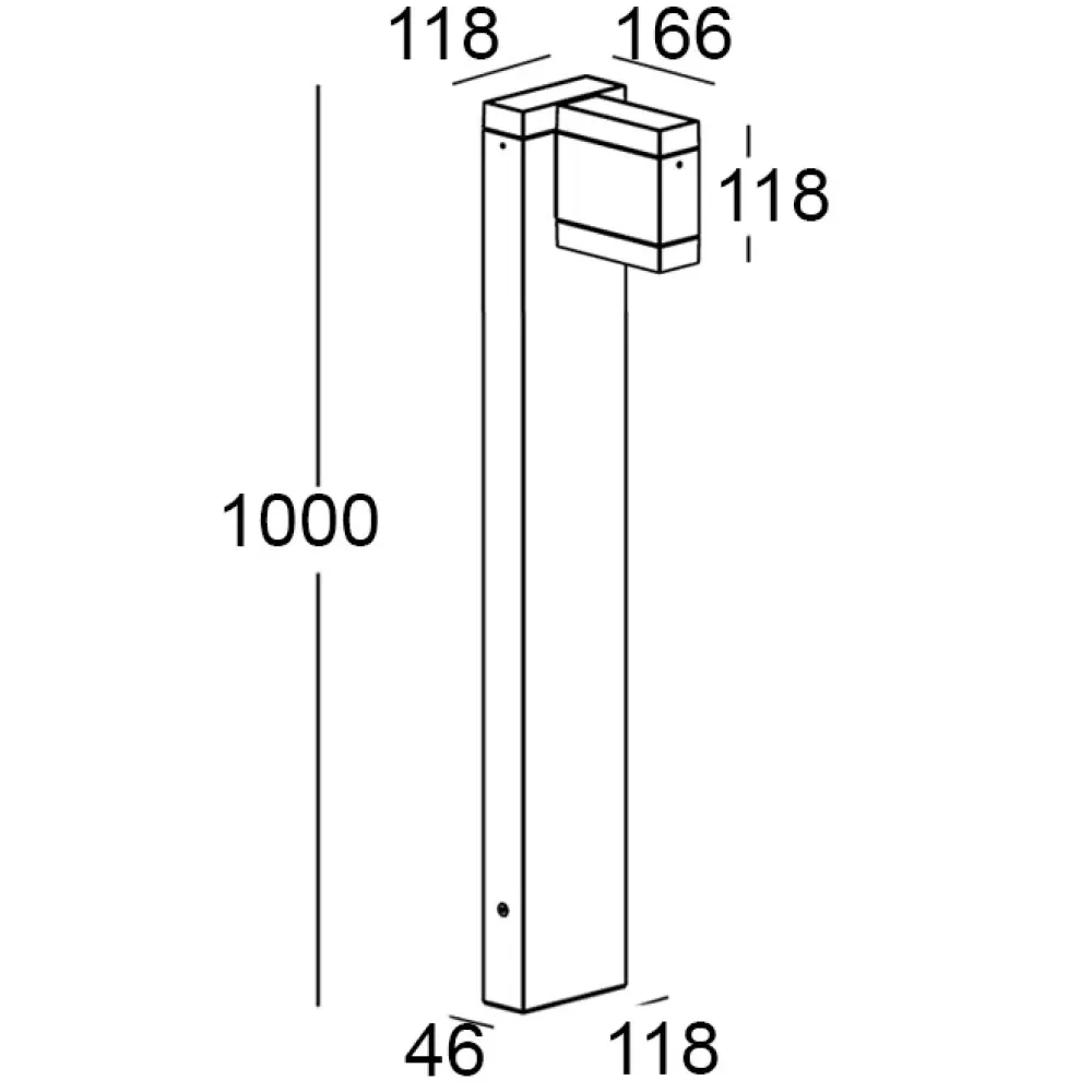 Modo Bollard 603F2/WP70A2-Small Poles - Bollard Single Emission H. 1000