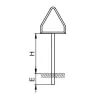 Triangular post with longer base (230/270 cm)