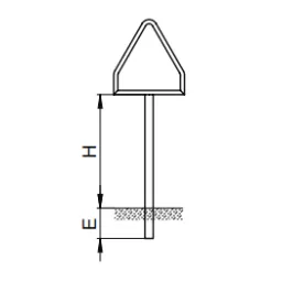 Triangular post with longer base (230/270 cm)