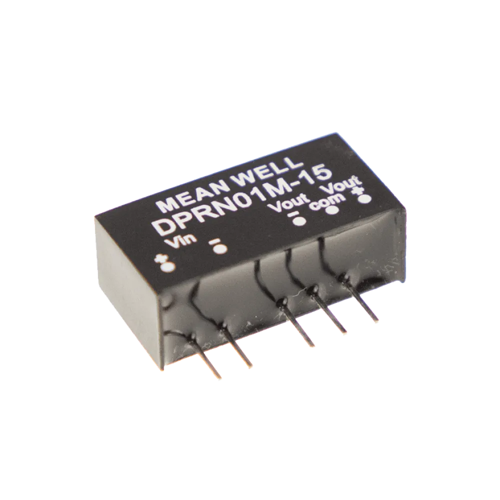1W DC/DC-Converter, Input 4.75…5.5V, Output +/-15V / +/-0.034A