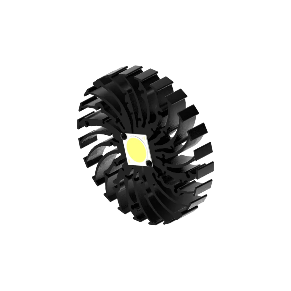 Modular LED star heat sink, ø134mm, H 20mm, Black anodized