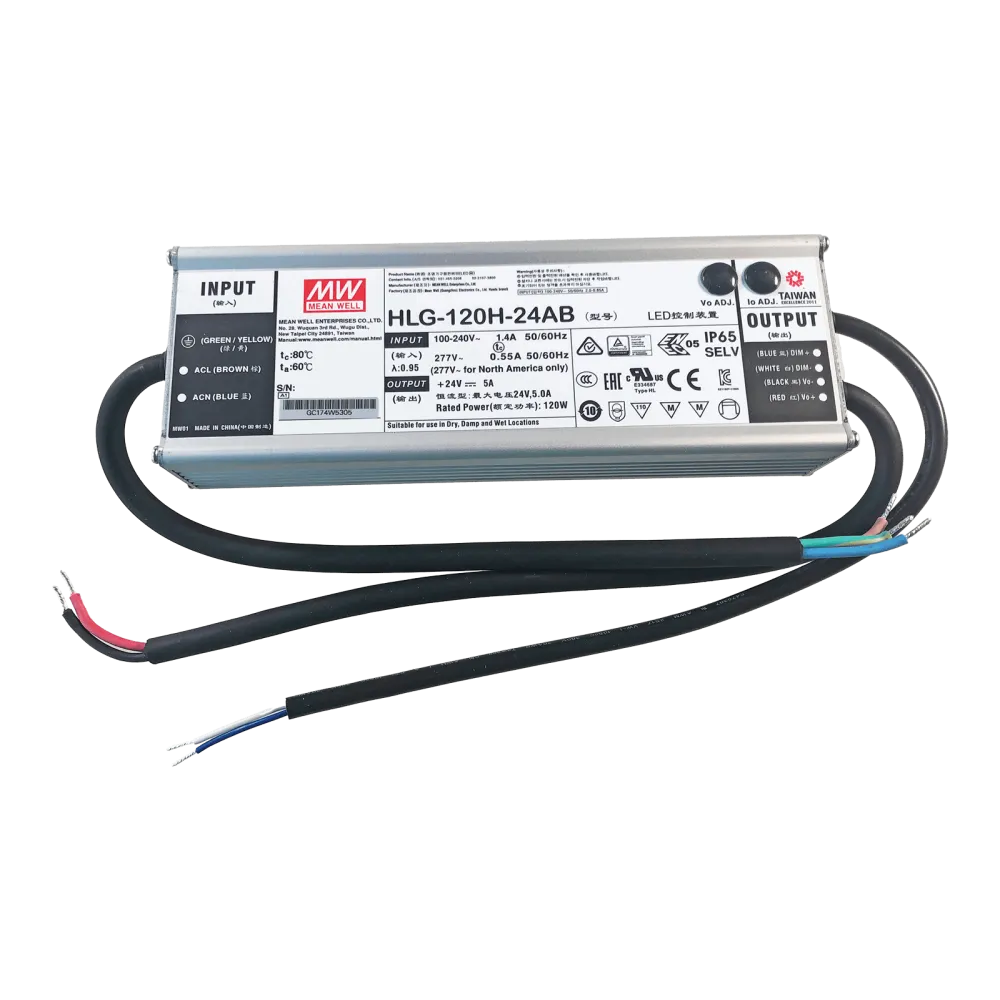 120W LED Driver CV+CC 24V/5A, 3in1 Dimming + Vo/Io adjustable