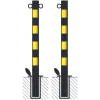 Barrier post painted black with rings
