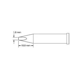 Soldering tip, chisel 1.8 x 10mm, GT6