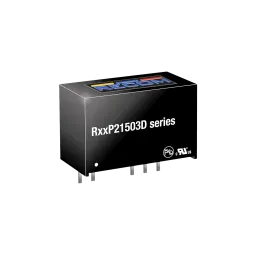 2W DC/DC converter, input 24V +/-10%, output +15V/+66mA / -3V/-333mA, SIP7