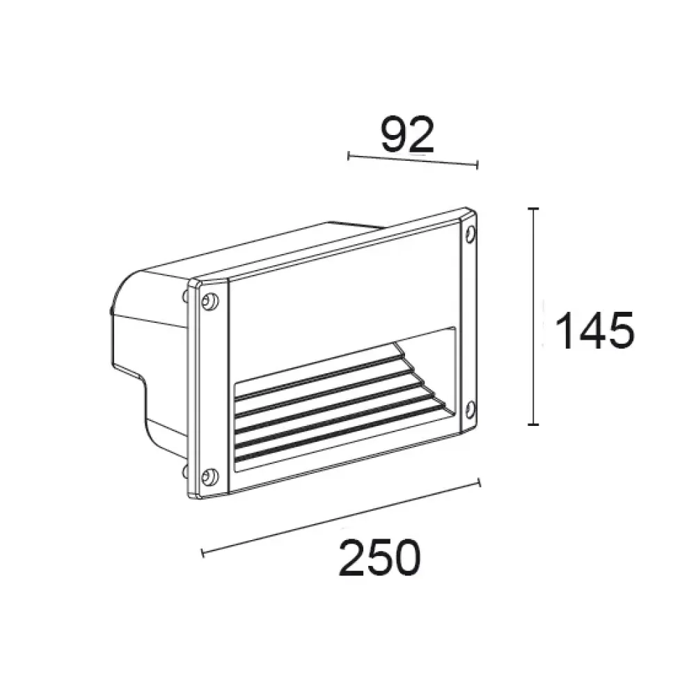 Square Recessed 2950R/ND3.PR-Wall Recessed - Wall recessed DALI rectangular window - Built-in driver