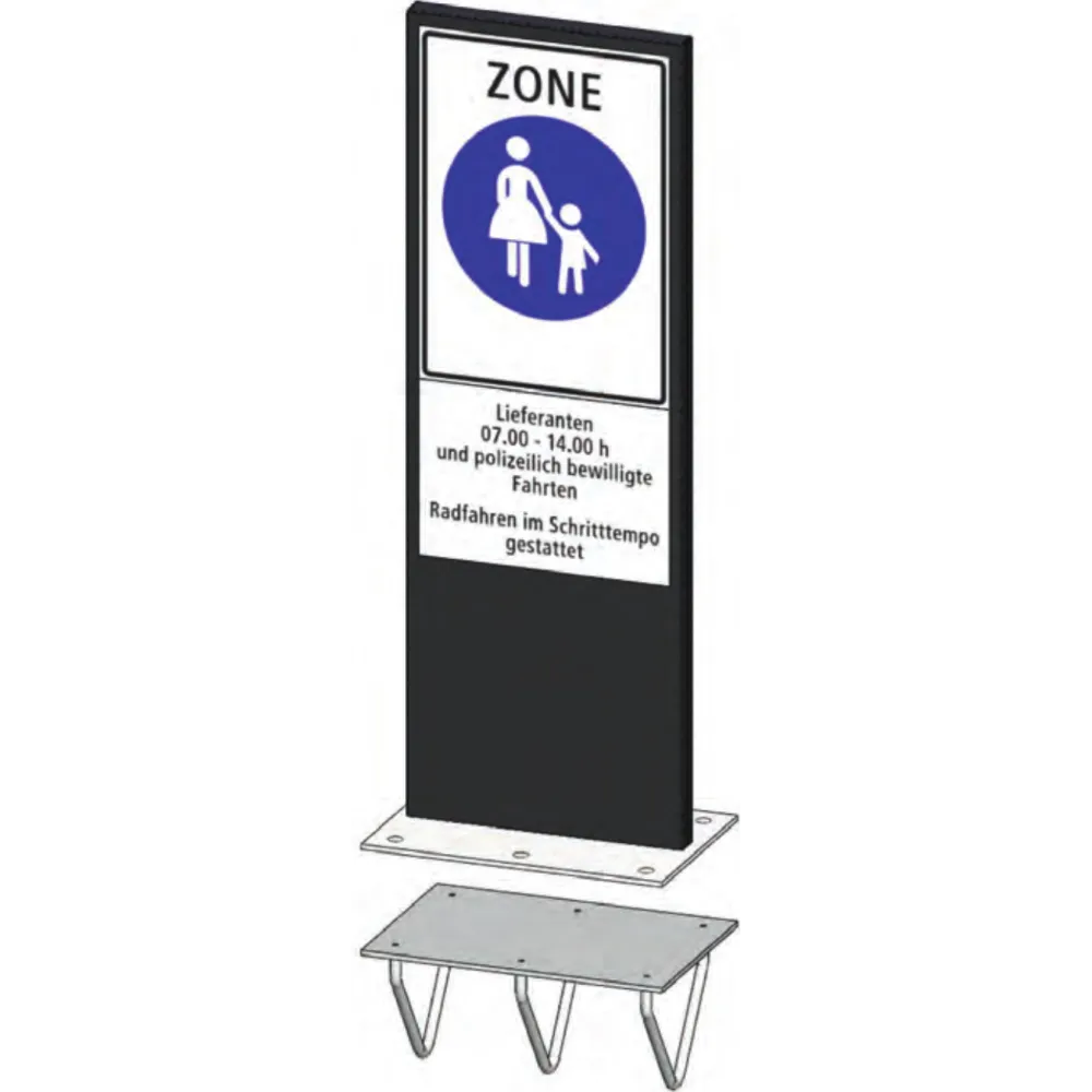 Zone signage stele type 