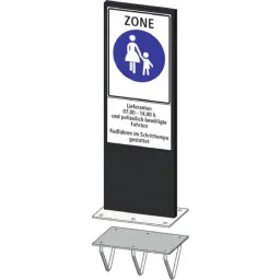 Zone signage stele type 