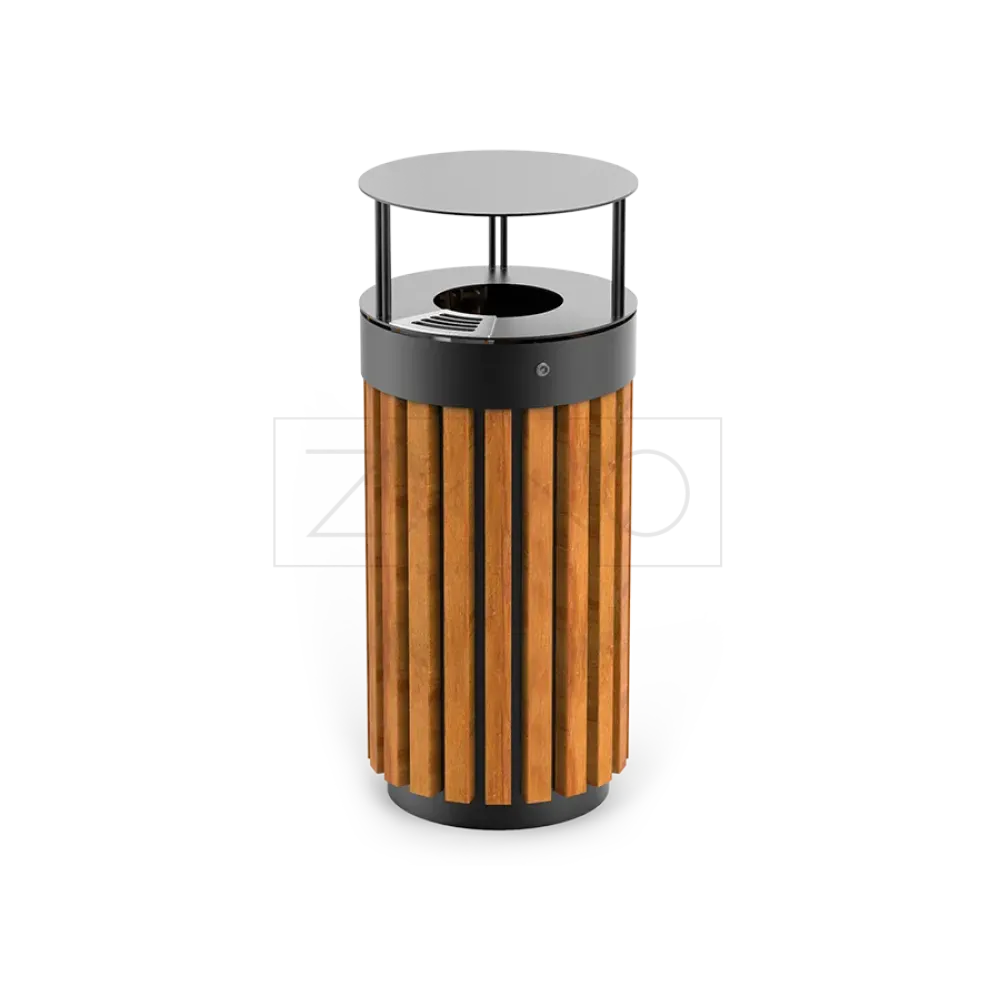 Tubus litter bin with ashtray