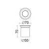 Rim 70 - Recessed with steel ring nut Ø70 - Remote driver 24Vdc