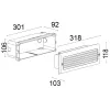 Recta Maxi 9400R/NC3.VS-Wall Recessed - Recessed with linear grid - Built-in driver