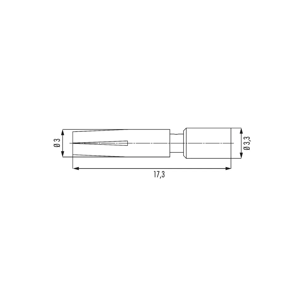 M16 crimp socket 2.0mm, turned 7.010.982.002
