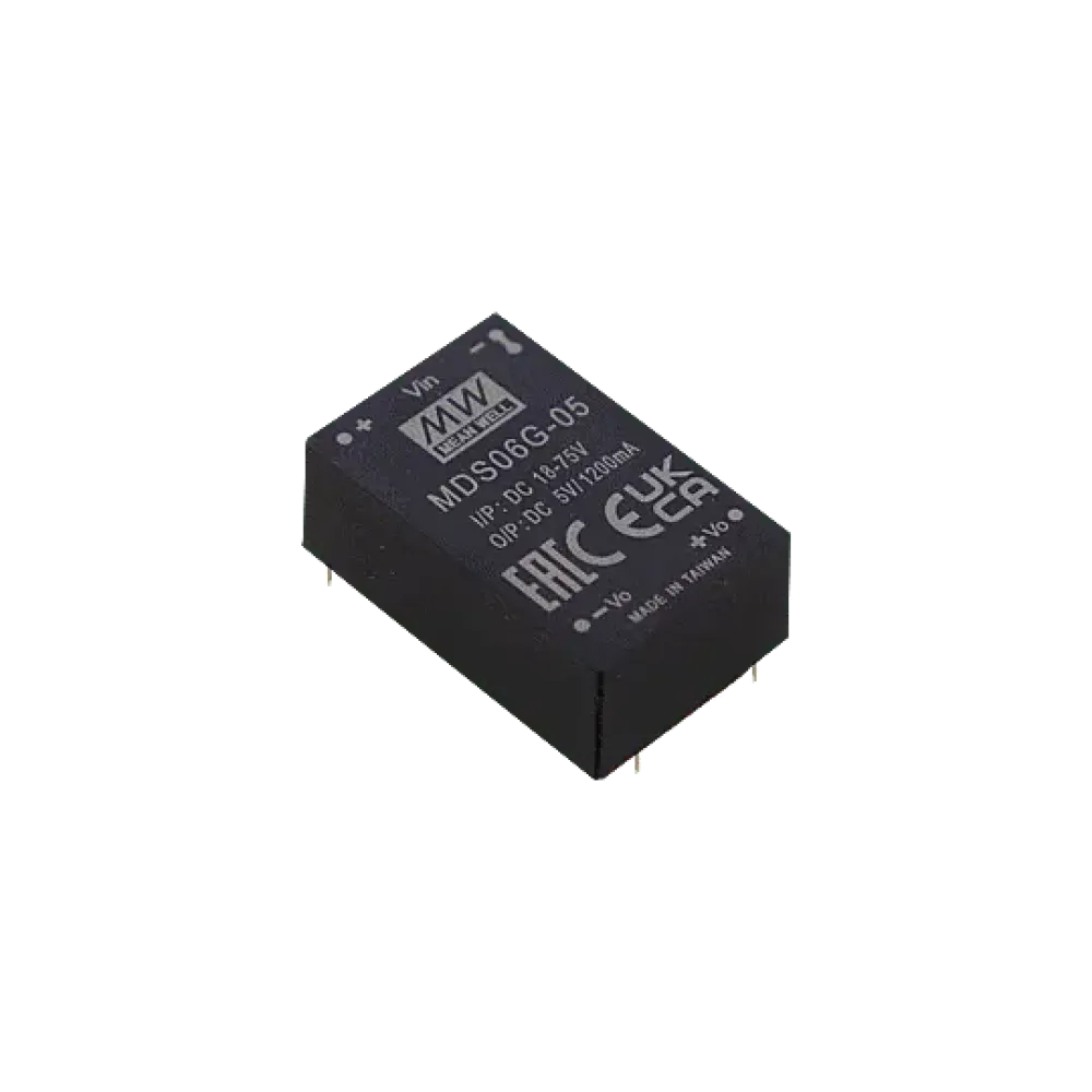 6W medical DC/DC converter, input 9...36V, output 5V/1.2A
