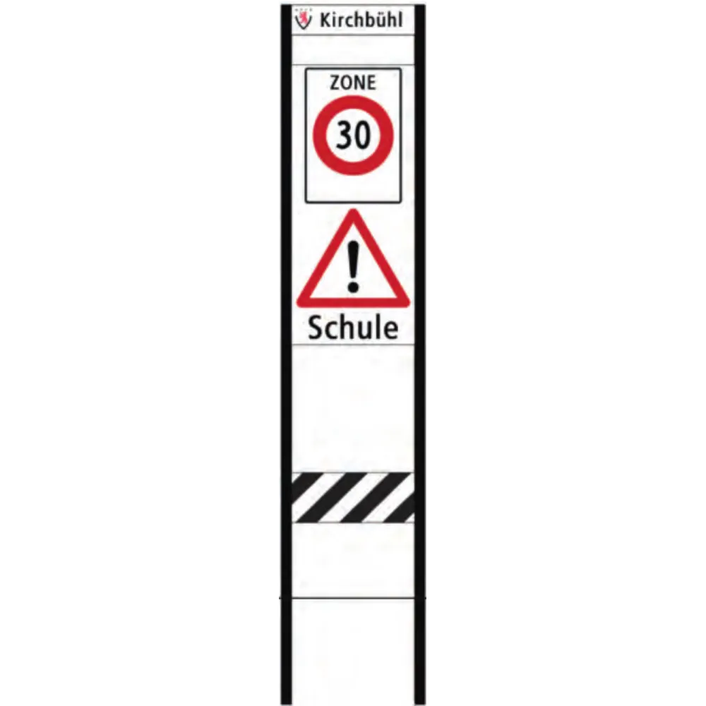 Zone signage stele type 