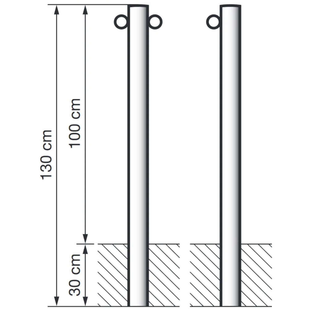 Barrier post with rings