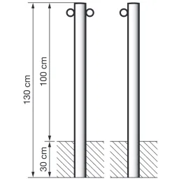 Barrier post with rings